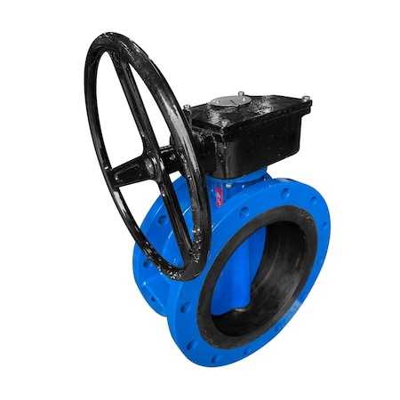 Valve Solutions Inc (Vsi) 12" Butterfly Valve, Flanged, Resilient Seated, with gearbox and handwheel BFI12F-DDSE-PS1/TH
